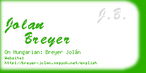 jolan breyer business card